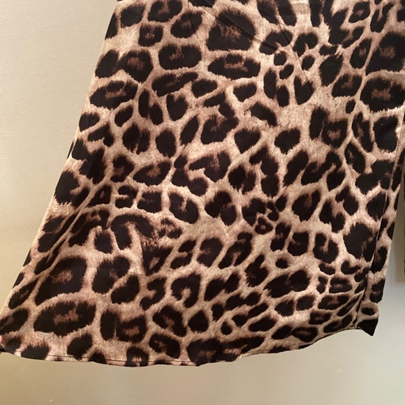Leopard print wide leg fashion pants sz L US8/10 - Picture 3 of 6